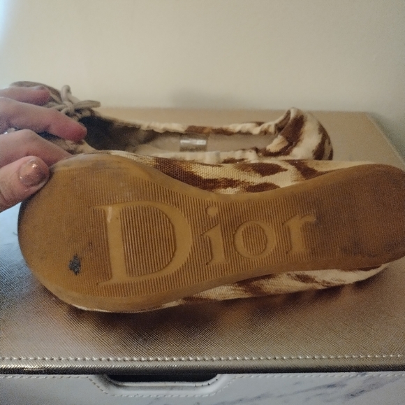 Dior flats fabric material with CD silver hardware size 36 - Picture 4 of 10